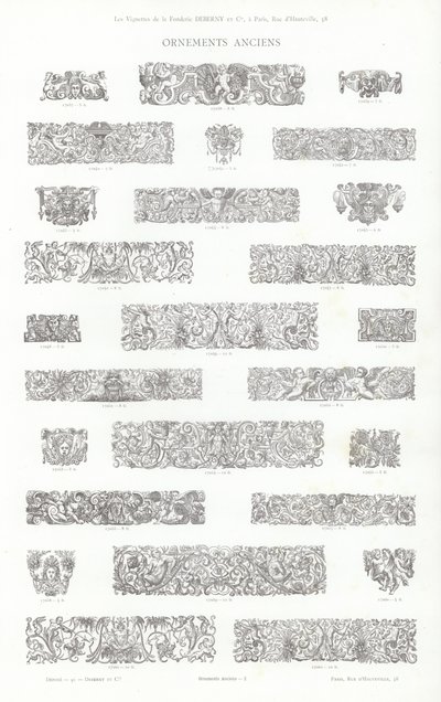 Strona z winiet typograficznych (grawerowanie) autorstwa French School
