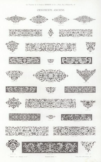 Strona z winiet typograficznych (grawerowanie) autorstwa French School