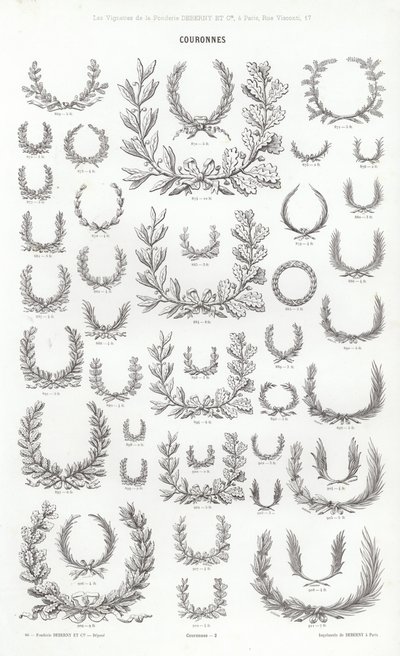 Strona z winiet typograficznych (grawerowanie) autorstwa French School