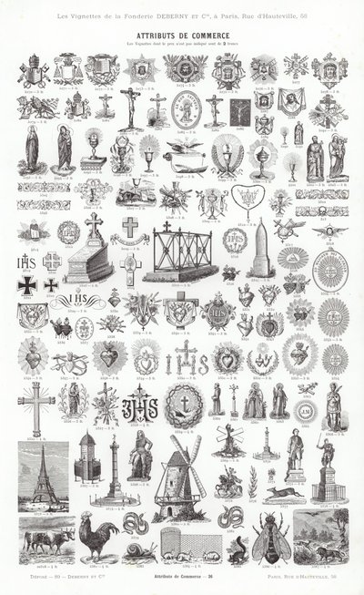 Strona z winiet typograficznych (grawerowanie) autorstwa French School