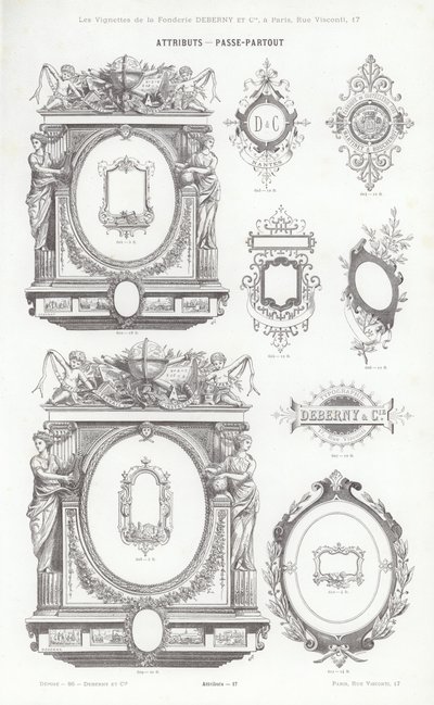 Strona z winiet typograficznych (grawerowanie) autorstwa French School