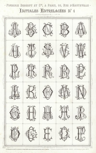 Strona z winiet typograficznych (grawerowanie) autorstwa French School