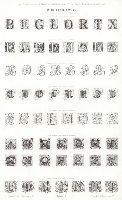 Strona z winiet typograficznych (grawerowanie) autorstwa French School