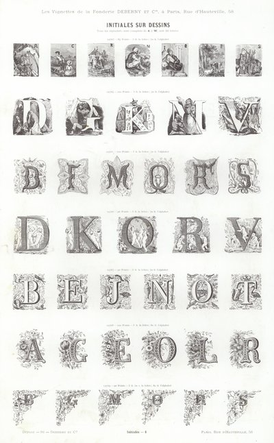 Strona z winiet typograficznych (grawerowanie) autorstwa French School