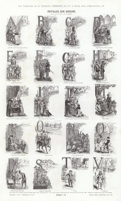 Strona z winiet typograficznych (grawerowanie) autorstwa French School