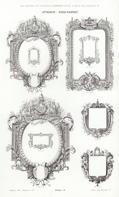 Strona z winiet typograficznych (grawerowanie) autorstwa French School