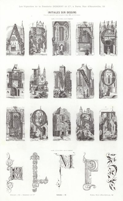 Strona z winiet typograficznych (grawerowanie) autorstwa French School