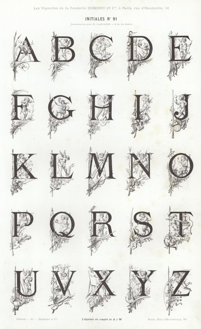 Strona z winiet typograficznych (grawerowanie) autorstwa French School