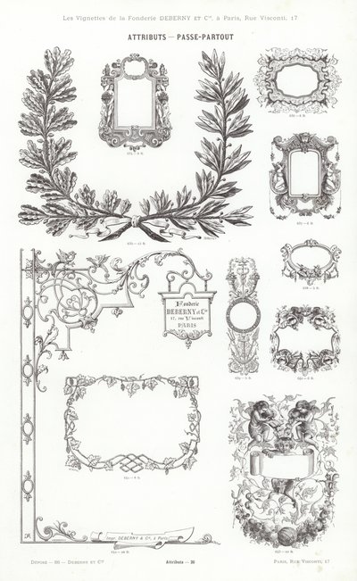 Strona z winiet typograficznych (grawerowanie) autorstwa French School