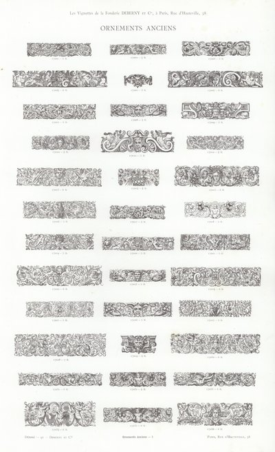 Strona z winiet typograficznych (grawerowanie) autorstwa French School