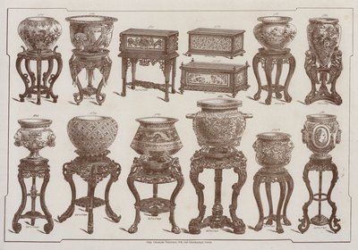 Strona z katalogu Grand Depot de Porcelaines, Faiences et Verreries (kolor lito) autorstwa French School