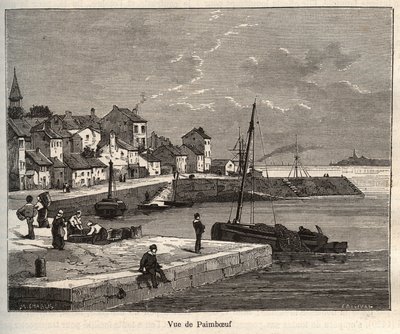 Paimboeuf - Loire-Atlantique, w regionie Pays de la Loire - rycina w „La France illustrée: geografia, historia, administracja statystyczna” autorstwa V.-A. Słodowy Brąz. 1884 autorstwa French School