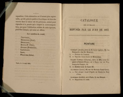 Kapituła Malarstwa, z Salon des Refuses, 1863 autorstwa French School
