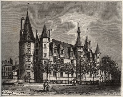 Palais ducal de Nevers - Zamek z XV - XVI w. - grawer w „La France illustree: geografia, historia, administracja statystyczna” autorstwa V.-A. Słodowo-Brązowy. 1884 autorstwa French School