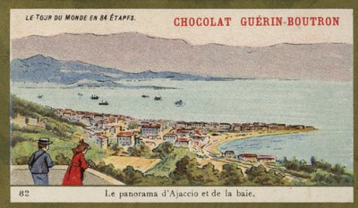 Panorama Ajaccio i zatoki (chromolitho) autorstwa French School
