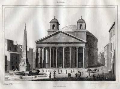 Panteon - Rzym - Roma - Rycina z „Włochy Malownicze”” - Historyczne i opisowe malarstwo Włoch” M. de Norvins, Ch. Nodier 1834-1836. autorstwa French School