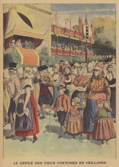 Parada tradycyjnych strojów w Holandii (kolor lito) autorstwa French School