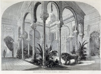 Parc de Montsouris: wnętrze Palais du Bey w Tunisie na Wystawie Światowej w 1867 roku. autorstwa French School
