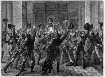 Paryż, 20 marca 1815 - Powrót Napoleona do Tuileries - Les Cent jours (100 dni) Powrót Napoleona do Tuileries, 20 marca 1815 - w „Historii imperium po historii konsulatu” Adolphe Thiers - 1879 – kolekcja prywatna autorstwa French School