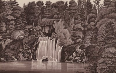 Paryż: Wodospad Bois de Boulogne (litos) autorstwa French School