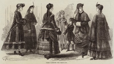 Paris Fashions na luty (grawerowanie) autorstwa French School