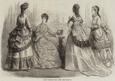 Paris Fashions na czerwiec (grawerowanie) autorstwa French School