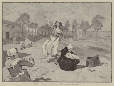 Paryż, Les folles a la Salpetriere (rycina) autorstwa French School