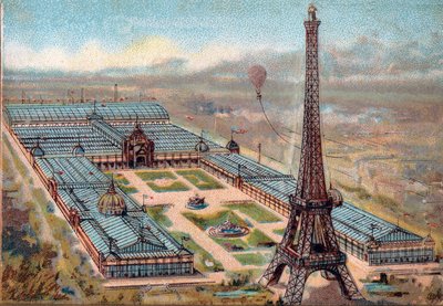 Paryż. Wystawa Powszechna 1889: Wieża Eiffla. autorstwa French School