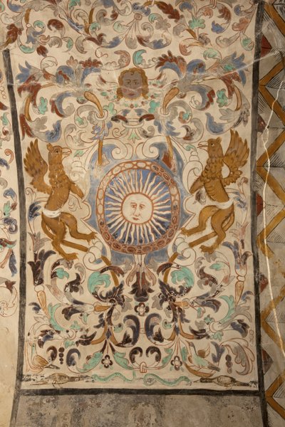 Kościół parafialny (Kościół Matki Bożej Solers). Wnętrze. Nawy. Malowidła ścienne. Szczegół. 16 wiek (?). autorstwa French School