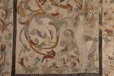 Kościół parafialny (Kościół Matki Bożej Solers). Wnętrze. Nawy. Malowidła ścienne. Szczegół. 16 wiek (?). autorstwa French School