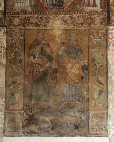 Kościół parafialny (Kościół Matki Bożej Solers). Wnętrze. Nawy. Malowidła ścienne. Szczegół. 16 wiek (?). autorstwa French School