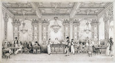 Paryska kawiarnia z początku XIX wieku. autorstwa French School