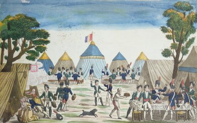 Partia nadana rosyjskim grenadierom przez grenadierów Wielkiej Armii, 30 czerwca 1807 autorstwa French School