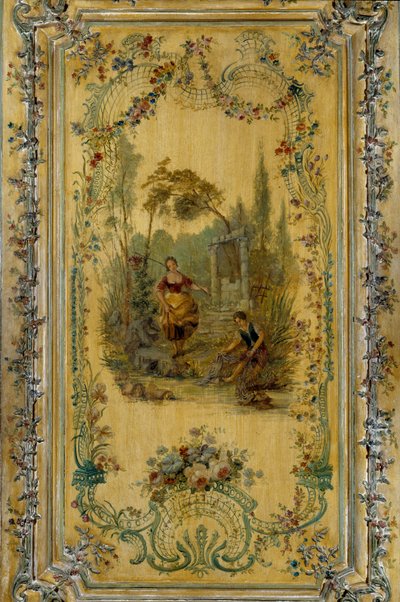 Scena duszpasterska, tablica mieszkania Dauphine Marie Josephe z Saksonii (1731-1767) autorstwa French School