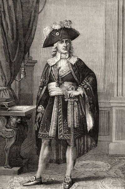 Paul Francois Jean Nicolas Comte de Barras (1755-1829), z „Historii rewolucji francuskiej” Louisa Blanca autorstwa French School