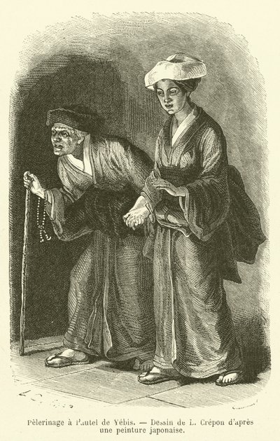 Pielgrzymka do Ołtarza Jebisa (rycina) autorstwa French School