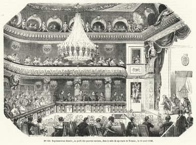 Przedstawienie wystawione na rzecz biednych pracowników w Trianon, Wersal autorstwa French School