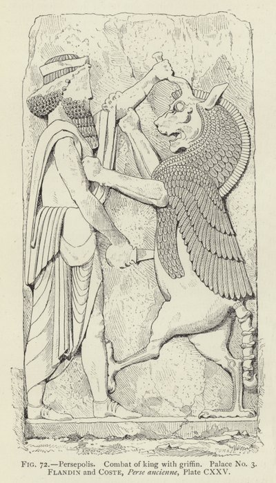 Persepolis, Walka króla z gryfem, Pałac nr 3 autorstwa French School