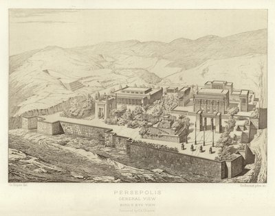 Persepolis, Widok ogólny, Widok z lotu ptaka, odrestaurowany przez Ch Chipieza autorstwa French School