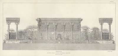 Persepolis, Hypostylowa Sala Kserksesa, geometryczna elewacja, odrestaurowana przez Ch Chipieza autorstwa French School