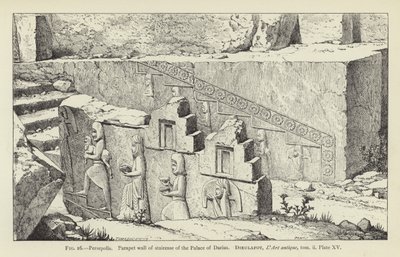 Persepolis, ściana attykowa klatki schodowej Pałacu Dariusza autorstwa French School