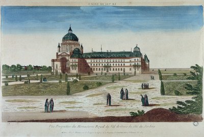 Widok perspektywiczny klasztoru Val-de-Grace z ogrodów autorstwa French School