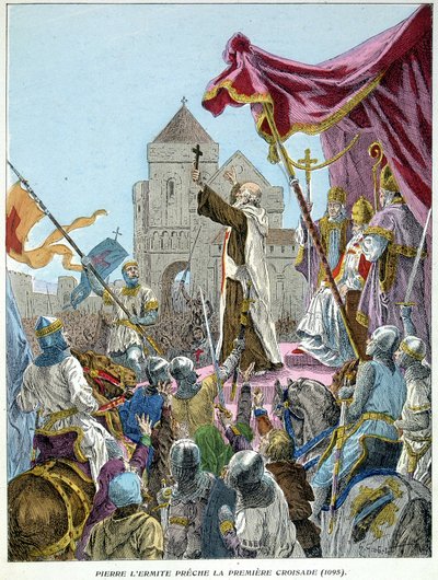 Piotr Pustelnik głosi pierwszą krucjatę w 1095 r autorstwa French School