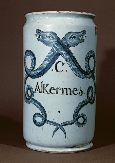 Słoik farmaceutyczny na alkerny, z Rouen, ok. 1770 (ceramika) autorstwa French School