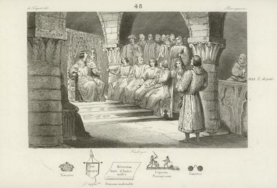 Filip V z Francji i Stany Generalne odrzucają roszczenia do tronu Joanny II z Nawarry, c1317 autorstwa French School