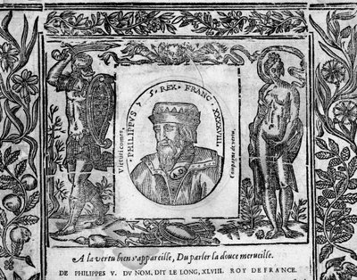 Filip V Długi, portret wyryty w medalionie autorstwa French School