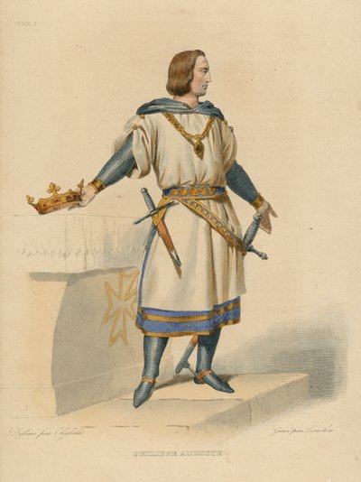 Philippe Auguste (kolorowy grawerunek) autorstwa French School