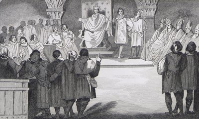Philippe IV (1268-1314) le Bel ponownie jednoczy Stany Generalne w Luwrze, z „Histoire de France” Colarta, opublikowanej ok. 1840 r. autorstwa French School