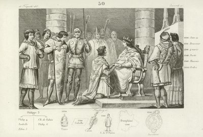 Filip VI z Valois oddaje hołd Edwardowi III Anglii, ale tylko jako książę Akwitanii autorstwa French School