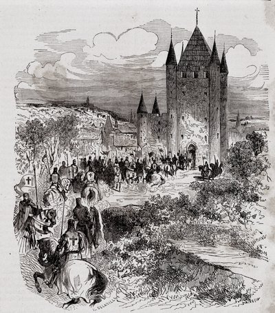 Philippe le Bel, nie wierząc, że jest bezpieczny, przybył szukać schronienia w Wieży Świątynnej – w „Paryżu przez wieki” H. Gourdona de Kenouillaca, wyd. F. Roy, podatek. Chanaine i fils, Tom I autorstwa French School